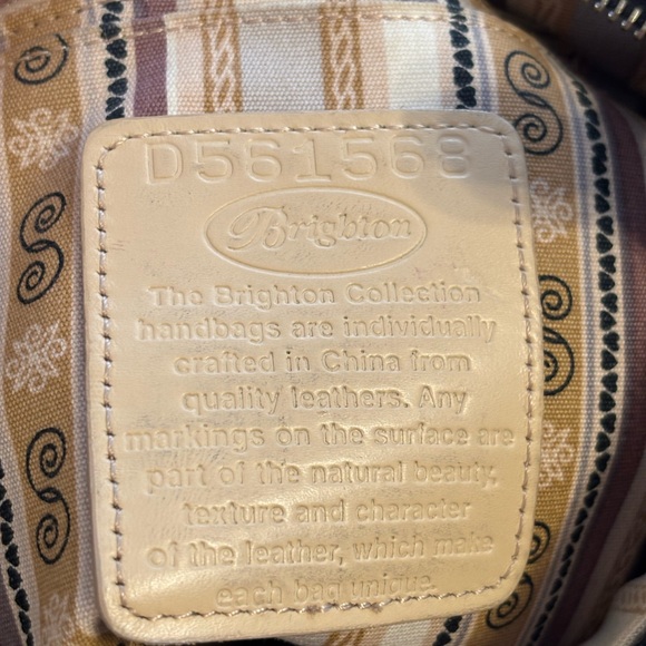 Brighton Leather Shoulder Bag Brown & Black Croc Embossed Heart Buckle - Picture 4 of 11